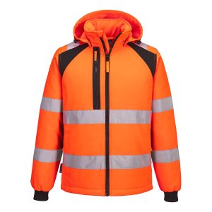 Hi-vis softshell jakke Portwest CD809 polstret vanntett oransje svart
