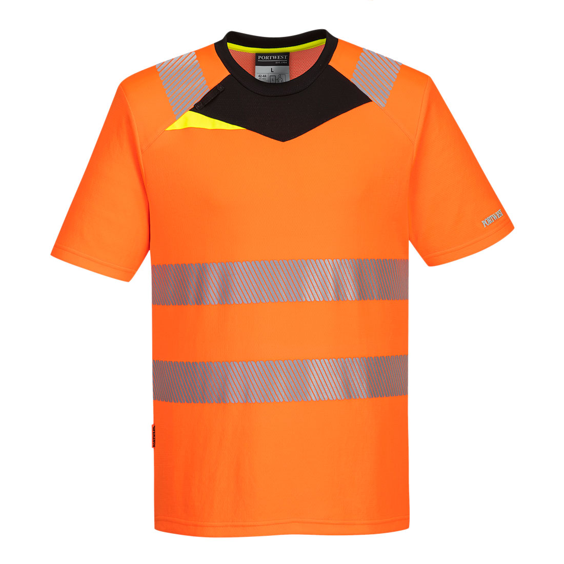 Hi-vis t-skjorte Portwest DX413 brun - jernbanesertifisert med reflekterende tape