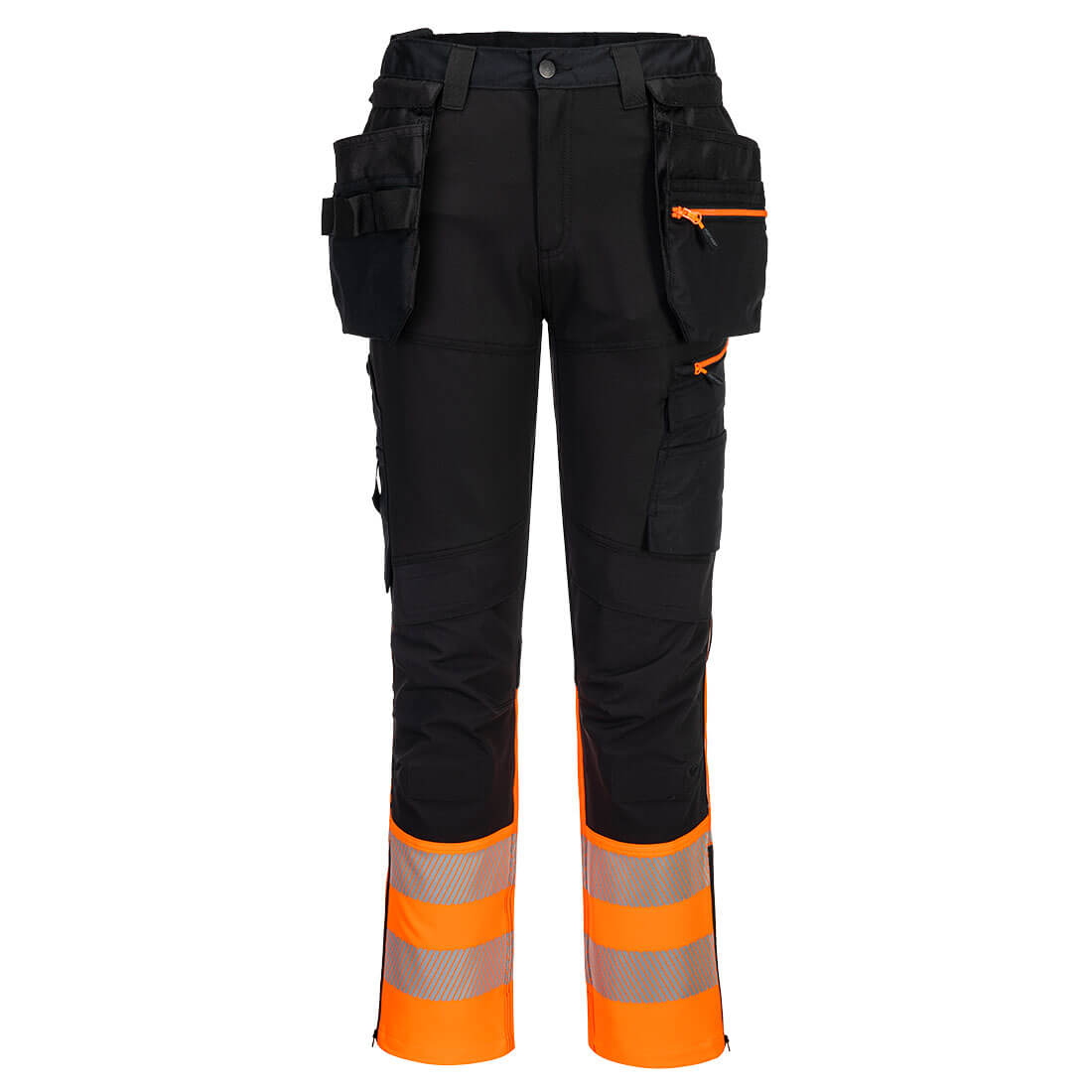 DX4 Hi-Vis kl.1 Håndverksbukse med avtagbare verktøylommer