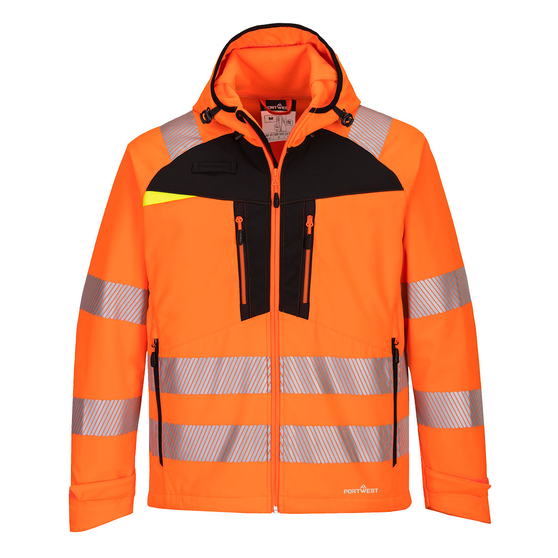 Hi-vis softshell Portwest DX475 vanntett oransje/svart klasse 3