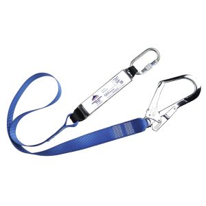 Singel webbing lanyard med demper