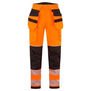 Flammehemmende vinterbukse Portwest FR427 - hi-vis orange med refleks og hengelommer