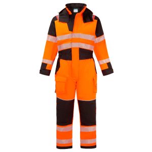 Flammehemmende vinterkjeledress Portwest FR516 - brun Hi-Vis FR-kjeledress med refleks