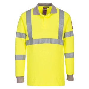 FR Modaflame Antistatisk Langermet Hi-Vis Polo skjorte