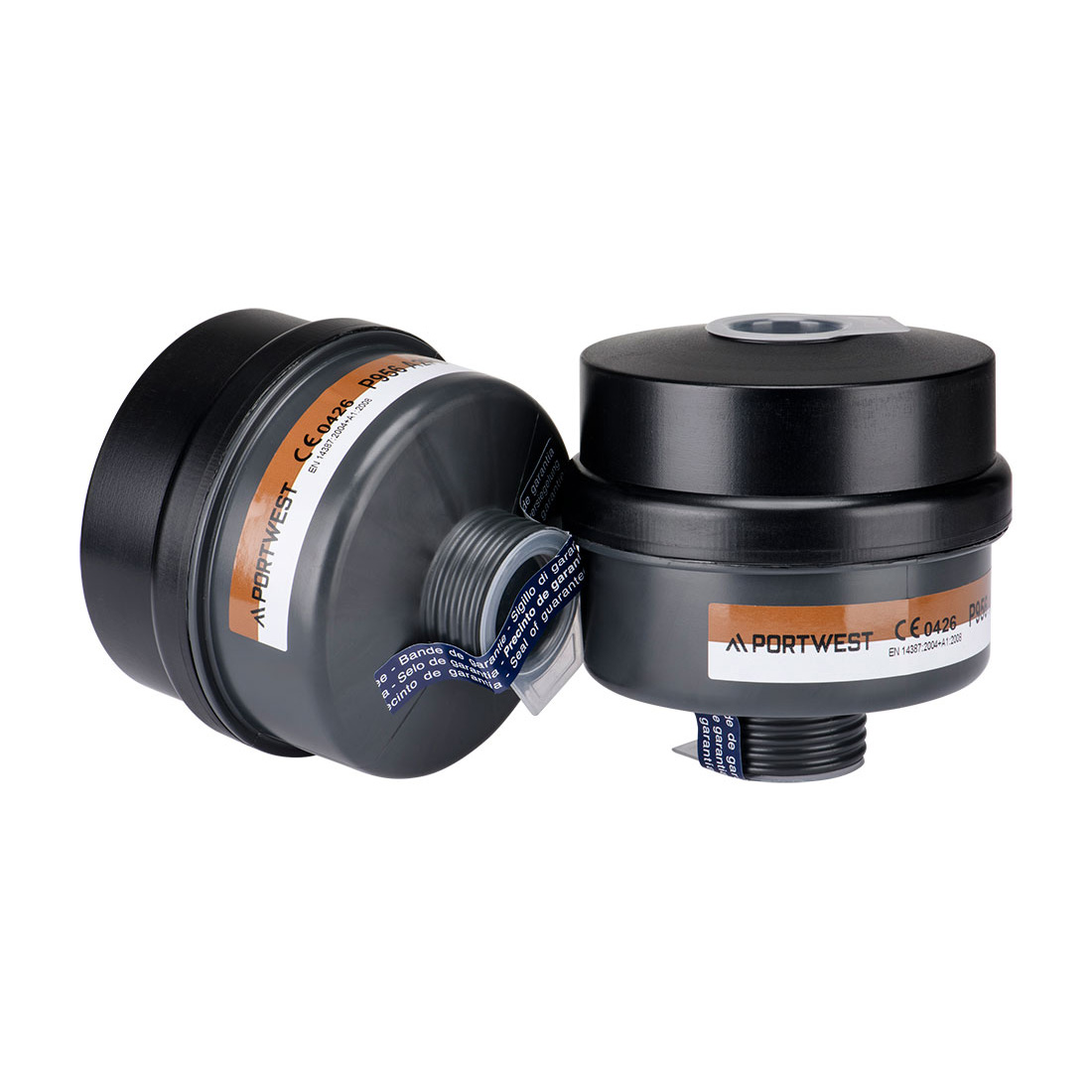 A2P3 kombinasjonsfilter Portwest P956 med universal DIN-tilkobling i svart/rød farge