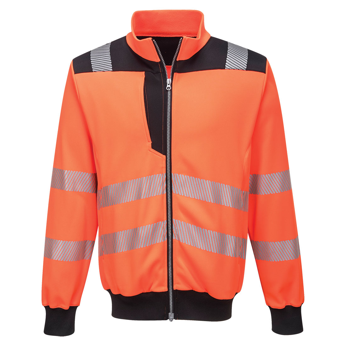 Hi-vis jakke Portwest PW370 brun med refleksbånd og jernbanesertifisering
