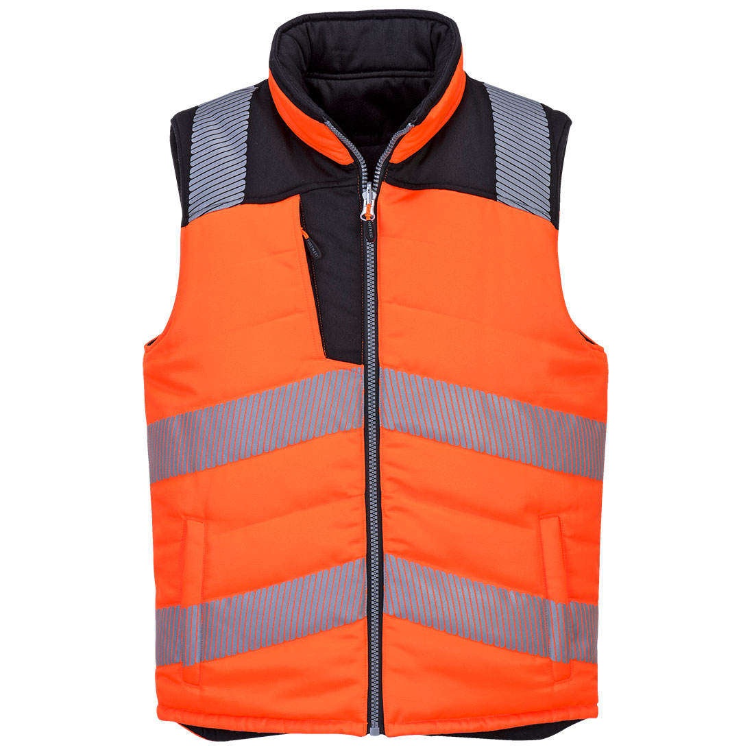 Hi-vis vendbar vest Portwest PW374 - brun farge med refleksstrimper og moderne passform