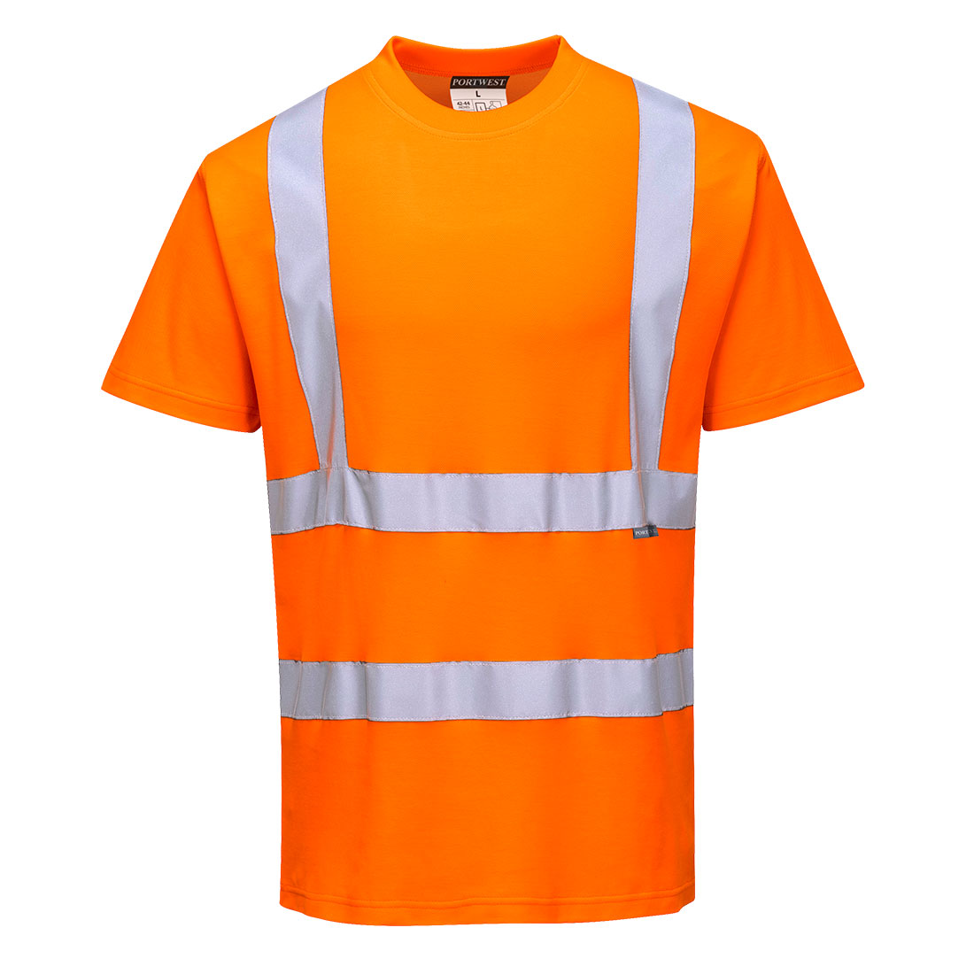Hi-vis t-skjorte Portwest S170 oransje med refleks - Cotton Comfort jernbanesertifisert klasse 2
