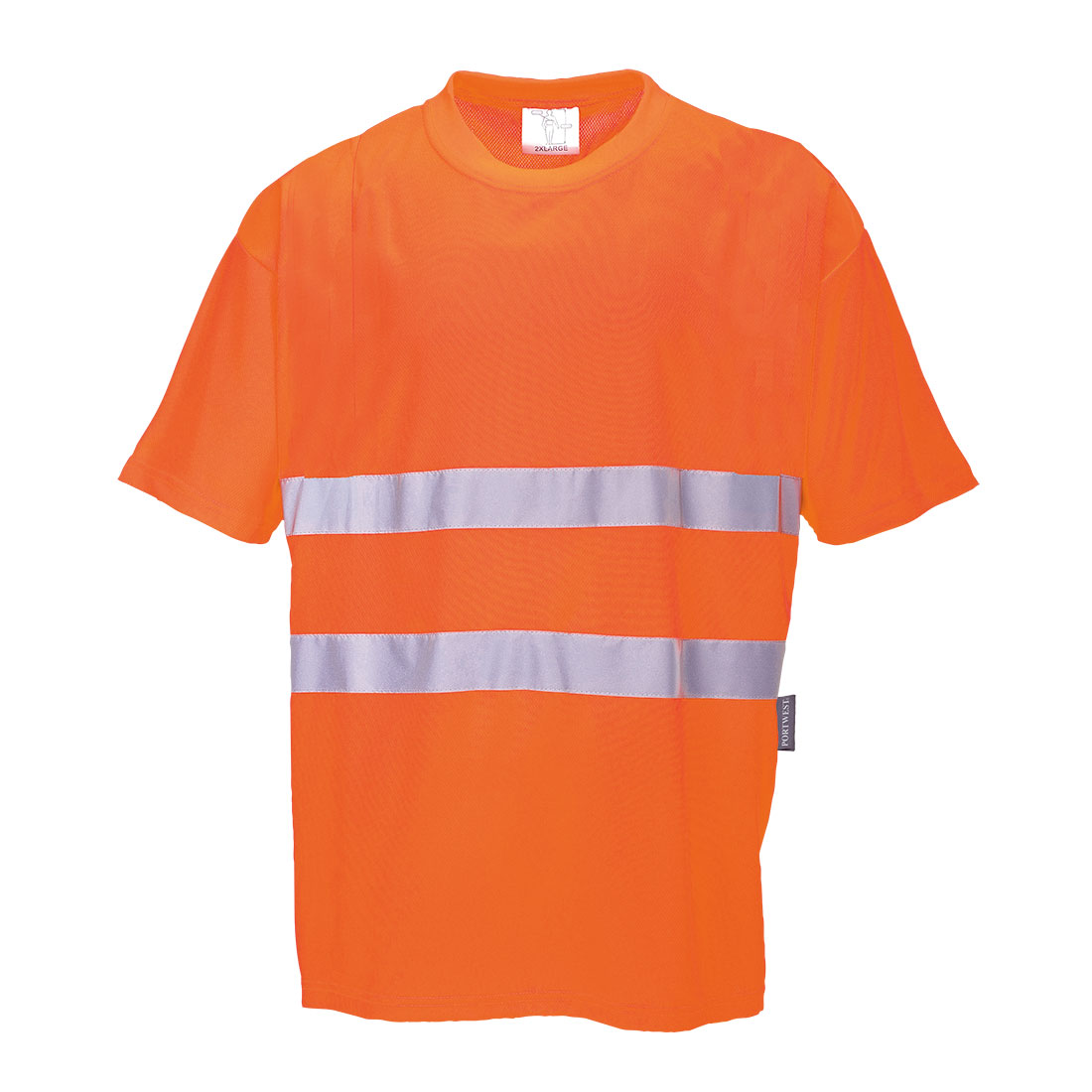 Hi-vis t-skjorte Portwest S172 oransje med refleksbånd klasse 2 jernbanesertifisert