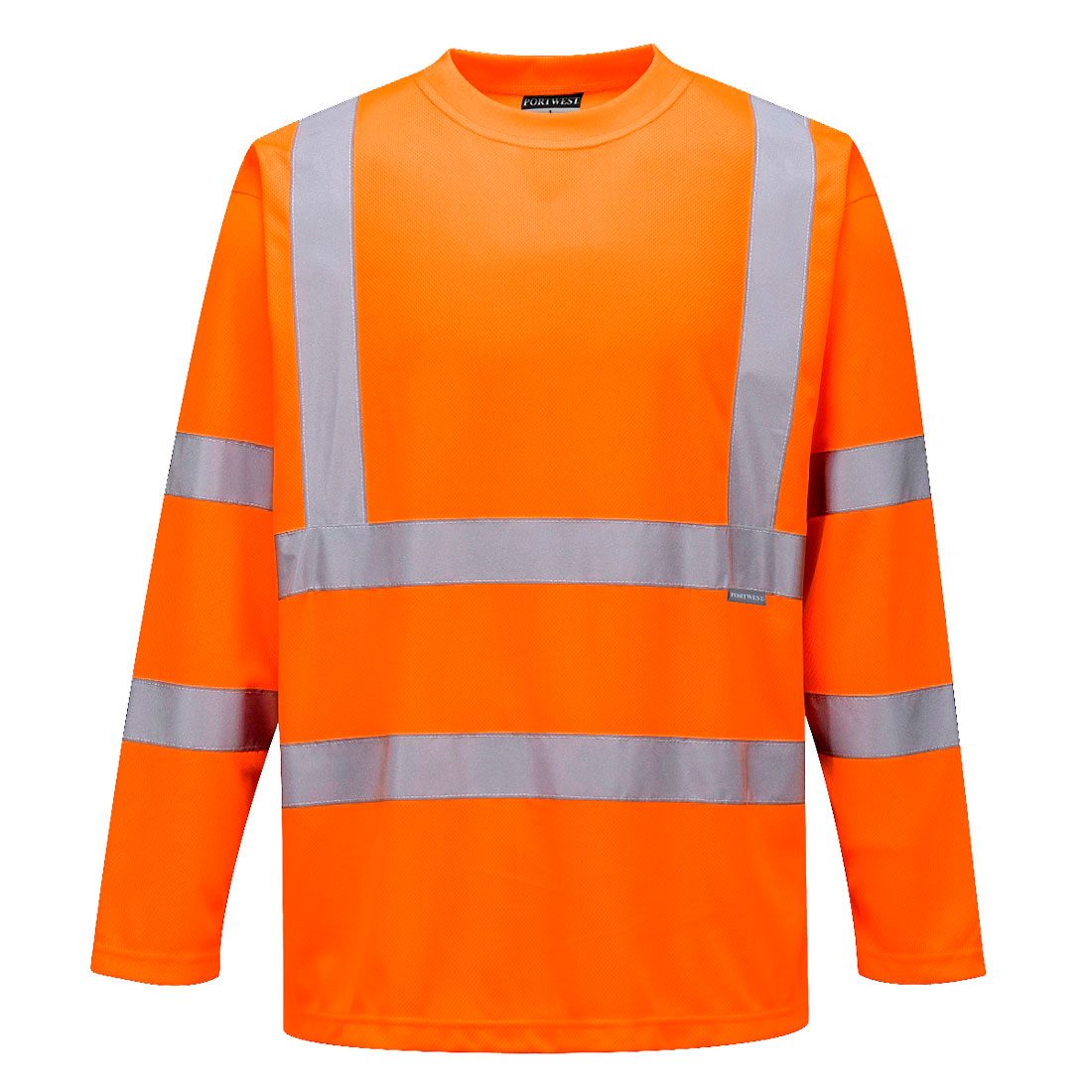 Hi-vis langermet t-skjorte Portwest S178 i oransje med refleksbånd klasse 3