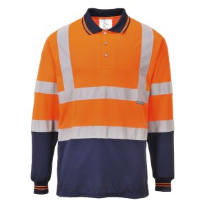 Hi-Vis Polo langermet med kontrastfarge L/S