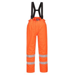 Bizflame Regnbukse - fôret - Hi-Vis anti-statisik FR bukse
